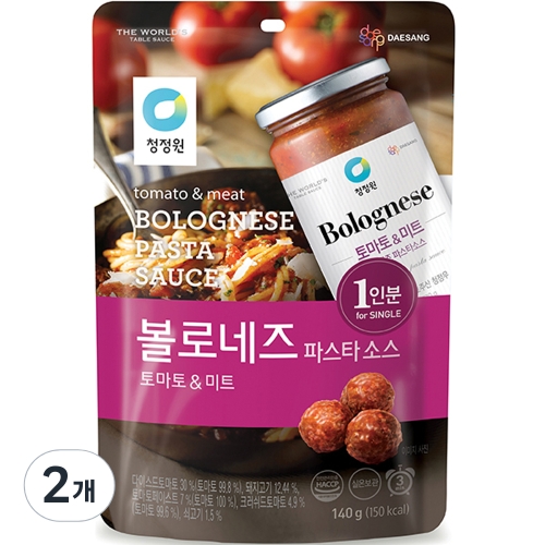 싱글 파우치 볼로네즈 토마토 파스타소스 2개 140g