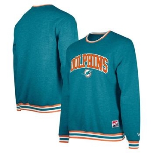  아미 4384316 New Era Mens Aqua Mi Dolphins Pullover Sweatshirt