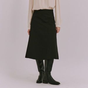 론론 SHOLIE FRONT POCKET A LINE SKIRT BLACK 468435