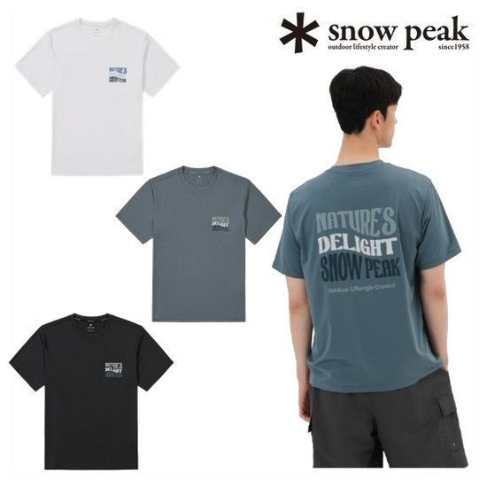 스노우피크 워터 레터링 반팔 티셔츠 S25MMWSW02PB