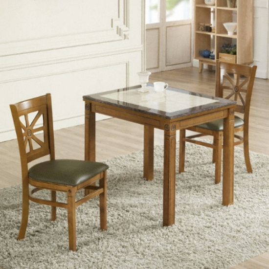 트리에 리베 대리석 식탁 850 (의자2개)_이미지