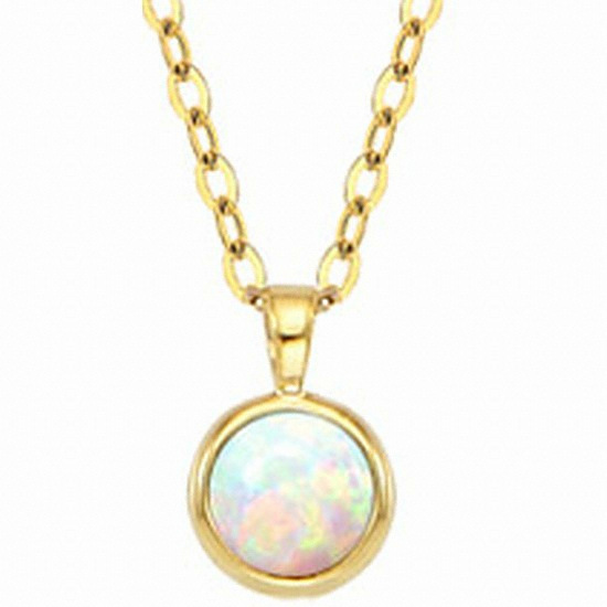 골드팡 14K 1부 천연 탄생석 목걸이-10월 [오팔]