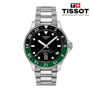 NEW 씨스타 1000 쿼츠 GMT 블랙 메탈 40MM T120.852.11.051.00