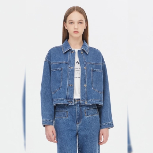 SISLEY 아웃포켓 크롭 데님 자켓 SADK70431