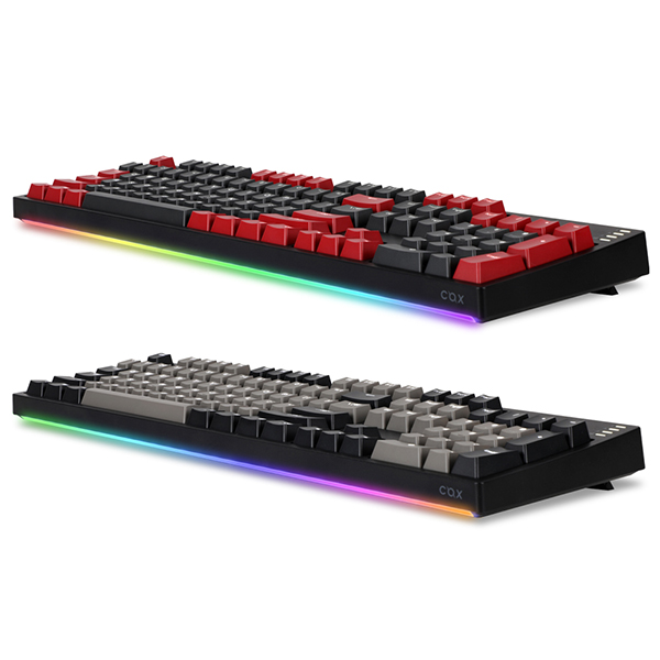 COX CK104 RGB BAR 투톤 이중사출 게이트론 기계식 블랙그레이 (갈축)_이미지