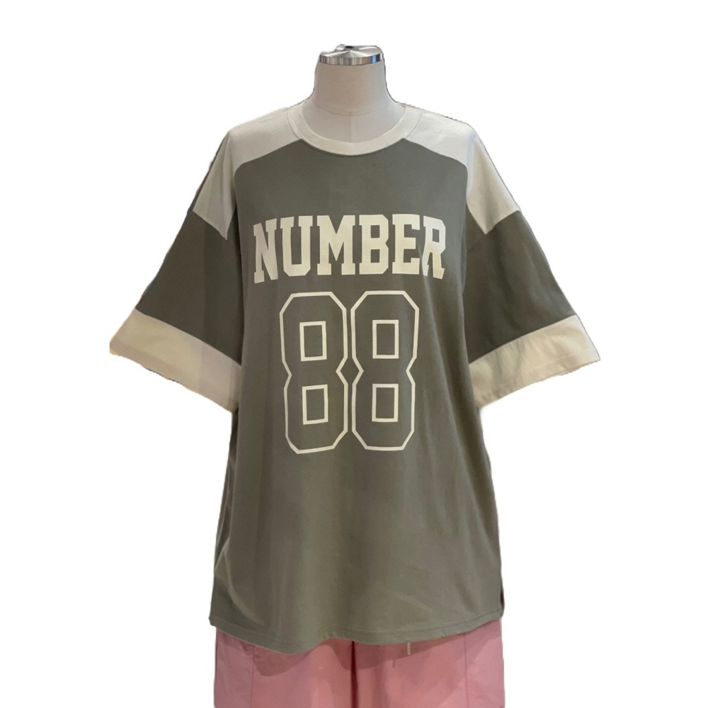  랩 88배색 박스 반팔티 AQ2CT448