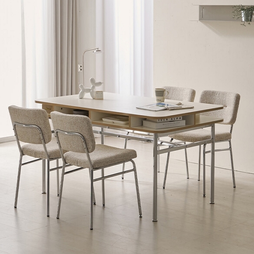 나무뜰 모노베 사각 2단 수납 식탁 1400 (의자별도)_이미지