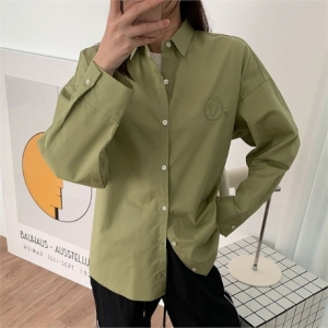 아이우먼 심플자수데일리루즈셔츠 EZN984M302 빅사이즈_이미지