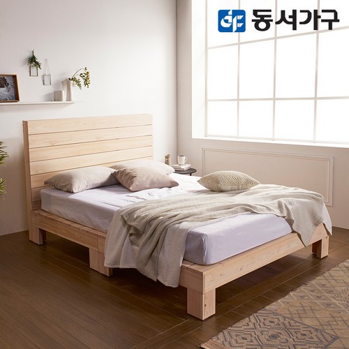 힐링 편백나무 하이헤드 침대 S