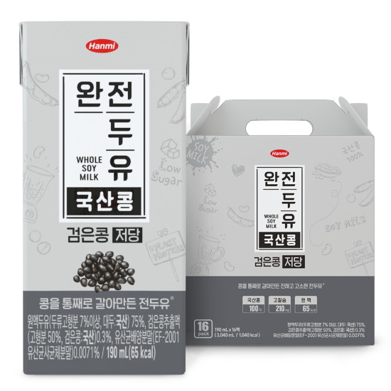한미헬스케어 완전두유 국산콩 검은콩 저당 190ml (80개)_이미지