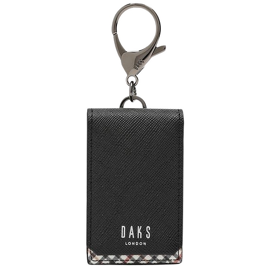  닥스 남녀공용 JACOB 체크배색 가죽 스마트키홀더_DBHO1F102BK