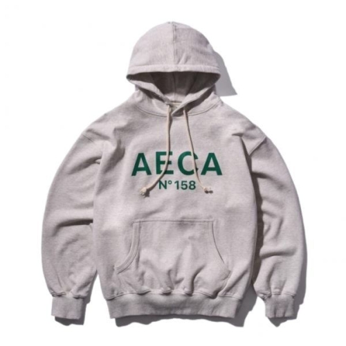 에이카화이트 AECA BIG LOGO PULLOVER 후드티 후디-MELANGE OATMEAL 105549 S_이미지