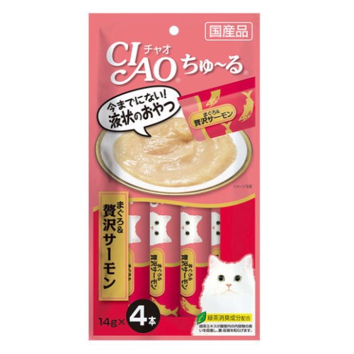 이나바 캣 챠오츄르 참치&연어 SC-143 56g (14g x 4p) (6개)_이미지