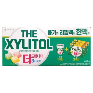 오리온 더 자일리톨 3가지맛 용기 + 리필 468g_이미지