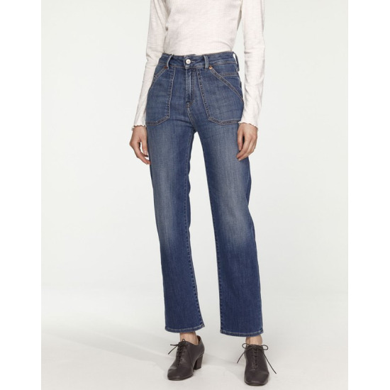 라움우먼 블루 워싱 면혼방 데님팬츠 CWPA3F360B3_이미지