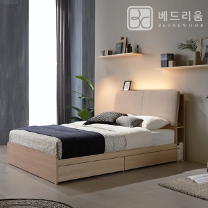  베드리움 멀티수납헤드 탑조명 LED침대 SS [양모패딩독립]