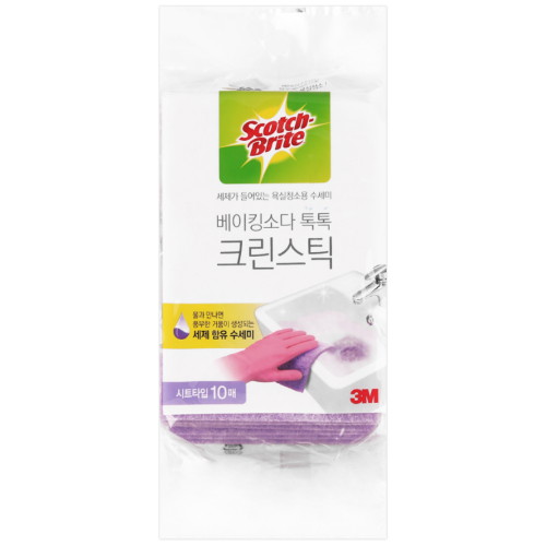 3M 스카치브라이트 베이킹소다 톡톡 크린스틱 시트타입 10매 (1개)