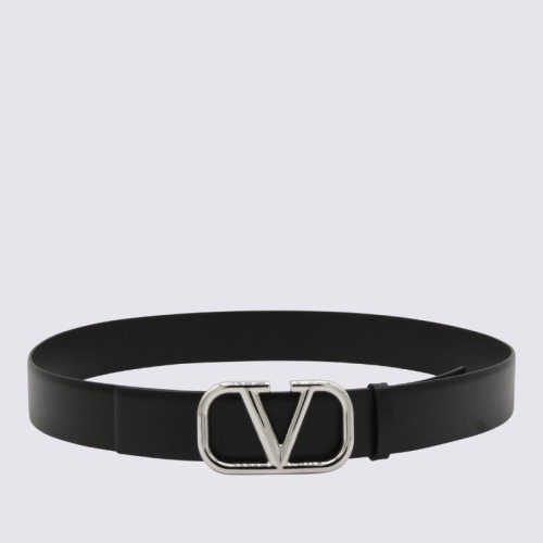 발렌티노 블랙 스무스 가죽 로고 버클 벨트 ZY2T0Q87 AZR0NO_이미지