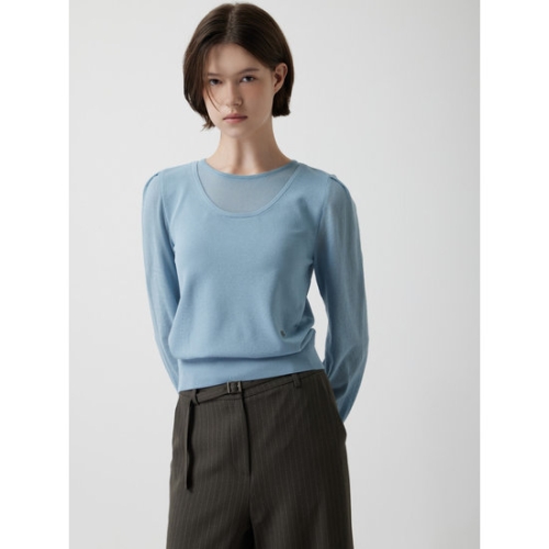 대현 ZOOC 레이어드 네크라인 니트 탑 Z253KSK022