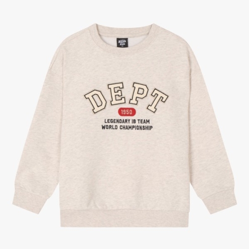 넉넉한 오버핏으로 활동하기 편한 스쿨룩 CP 오버핏 자수 맨투맨 IKMA24W02_쇼핑점