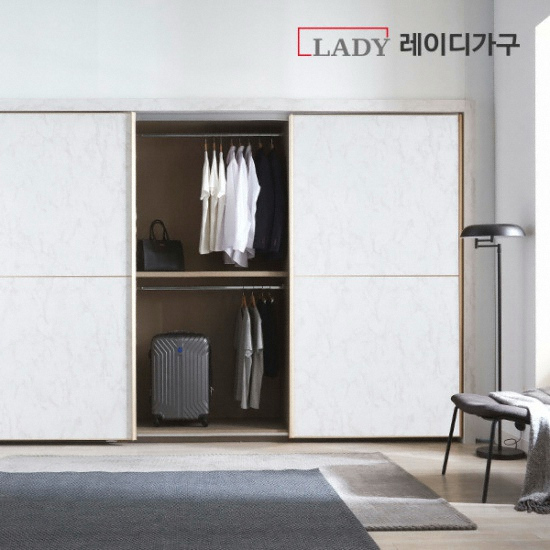 레이디가구  마블 미러 슬라이딩 붙박이장+파우더장 [30cm] 상품이미지