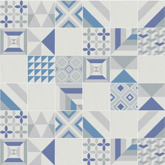 지중해 하늘빛 타일 바닥 리폼 시트지