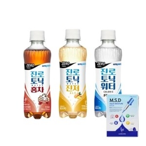 하이트진로 토닉워터 제로 홍차제로 진저에일제로 3종 각8입 총 24입 + MSD마스크팩