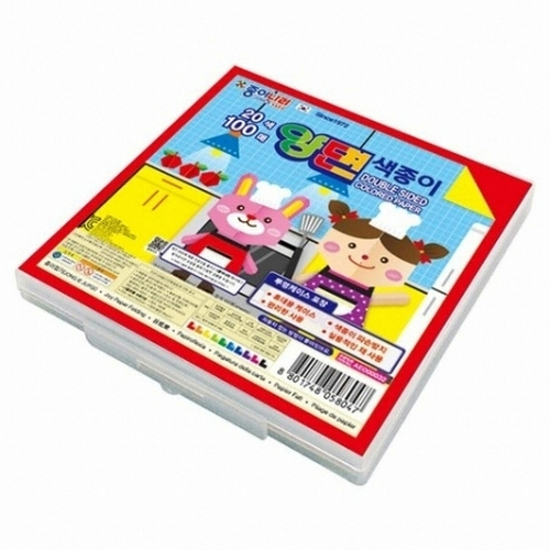종이나라 양면색종이 20색 케이스 (100매)_이미지
