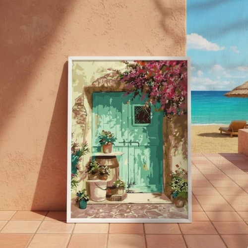 ��Ʋ���� DIY ��ȭ �׸��� 40x50cm �Ķ��빮 ǳ�� OV_100447