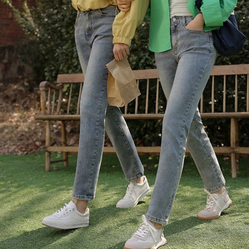 저스트원 꿀스판 빈티지블루 일자진 숏/롱_이미지