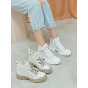 아이슈즈 여성 매쉬 가죽 하이탑 운동화 워커 108376_이미지