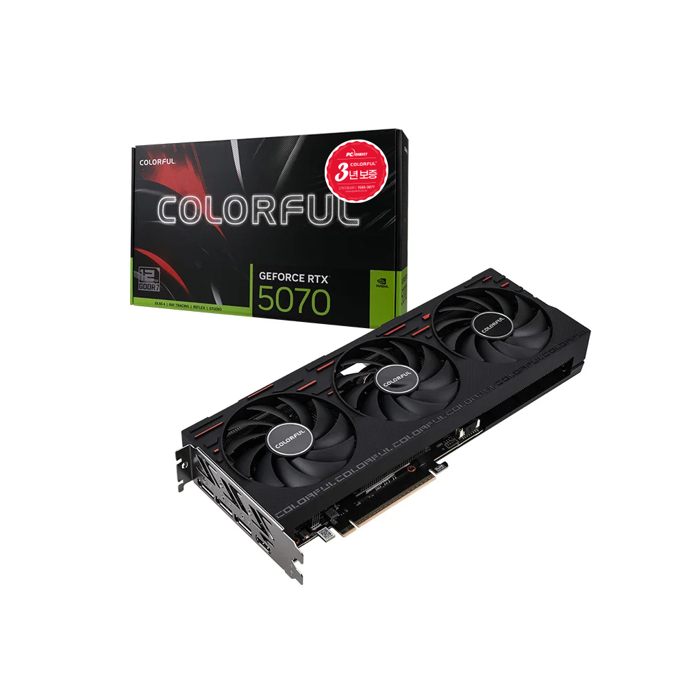 COLORFUL 지포스 RTX 5070 GAMING D7 12GB 피씨디렉트이미지입니다. 누르면 해당 게시물로 새창이동합니다.