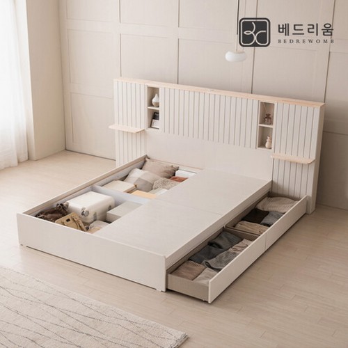베드리움 브리드 원목 LED침대 Q (릴렉서MH유로탑독립)_이미지