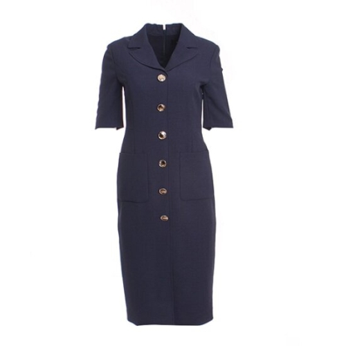 모조에스핀 카라넥 단추포인트 네이비 정장 원피스 J252XSE016