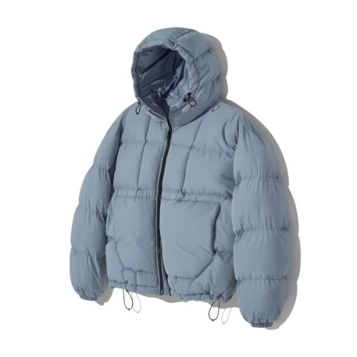 헤비 웰론 배색 후드 숏 패딩_블루 164439