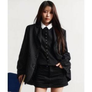 와이케이 WAIKEI 미주 PICK컷아웃 오버핏 블레이저 블랙 YKBD01JK01-2