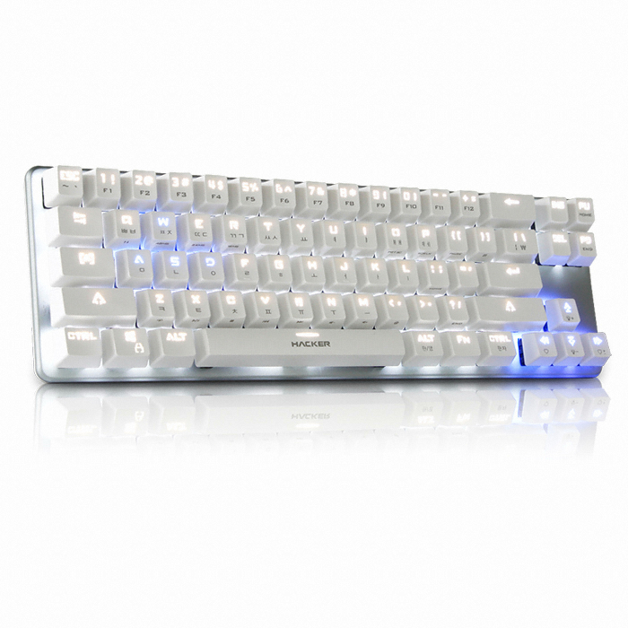 앱코 HACKER K680 솔리드 LED 기계식 키보드 (화이트, 청축)_이미지
