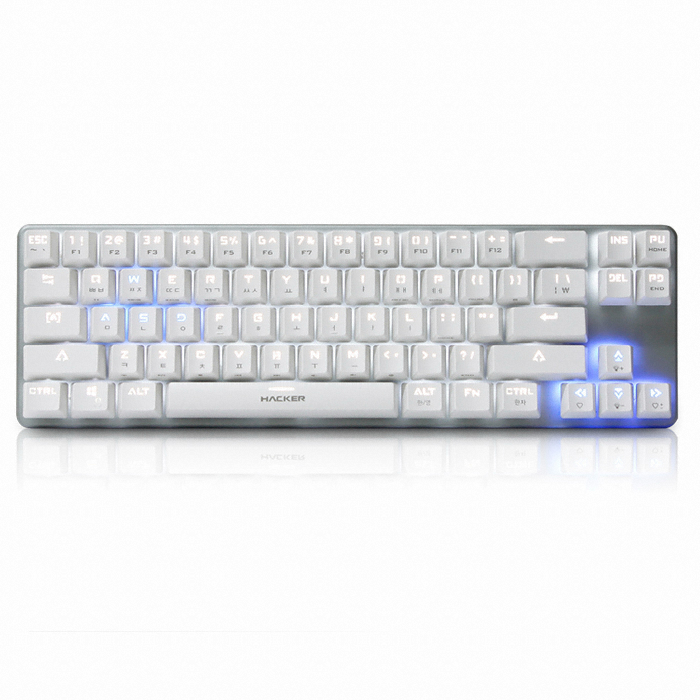 앱코 HACKER K680 솔리드 LED 기계식 키보드 (화이트, 청축)_이미지