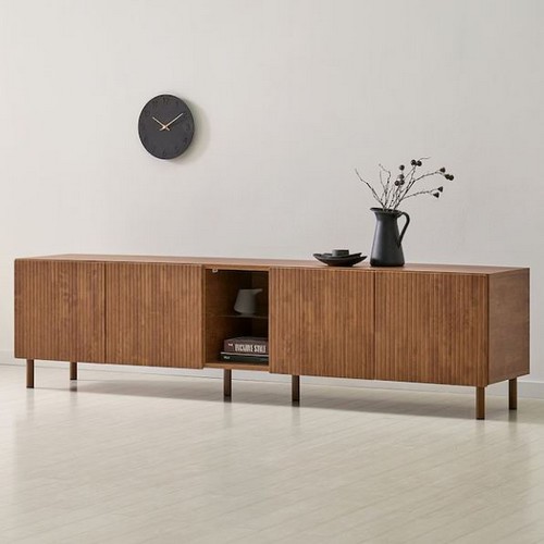 피렌체 플랫 템바보드 수납 높은 거실장 2100