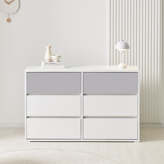 퍼스웰 유로 E0 높은형서랍 3단6칸 서랍장 1200