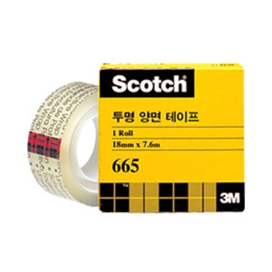 3M 스카치 665 투명 양면 테이프 리필 18mm x 7.6m (72개)_이미지