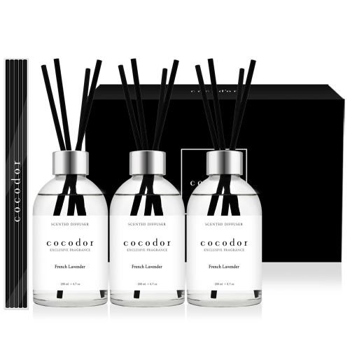 화이트라벨 디퓨저 200ml 3개 + 리드스틱 20개입 세트 프렌치라벤더