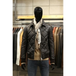 빠니깔레 이태리 슬림핏 양가죽퀼팅보머 f-iljp50dbr_이미지
