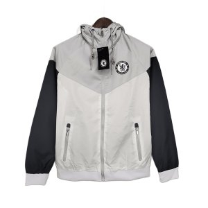 첼시 축구 바람막이 트레이닝 자켓 유니폼 야상 훈련 후드집업 화이트_이미지