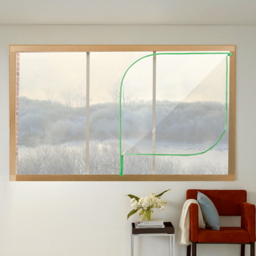 알뜨리 EVA 방풍비닐 창문용 민트지퍼 투명 (대)_이미지