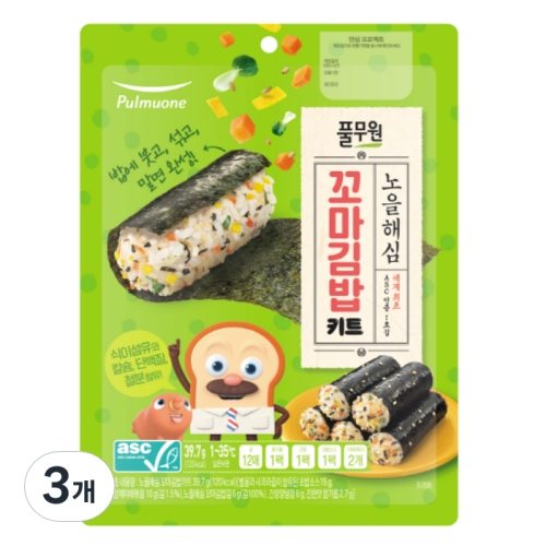 풀무원 노을 해심 꼬마김밥 키트 39.7g (3개)