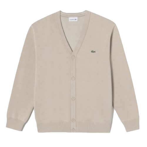 라코스테 더블페이스 와이넥 가디건 AH022E-53G (CB8, 베이지)_이미지