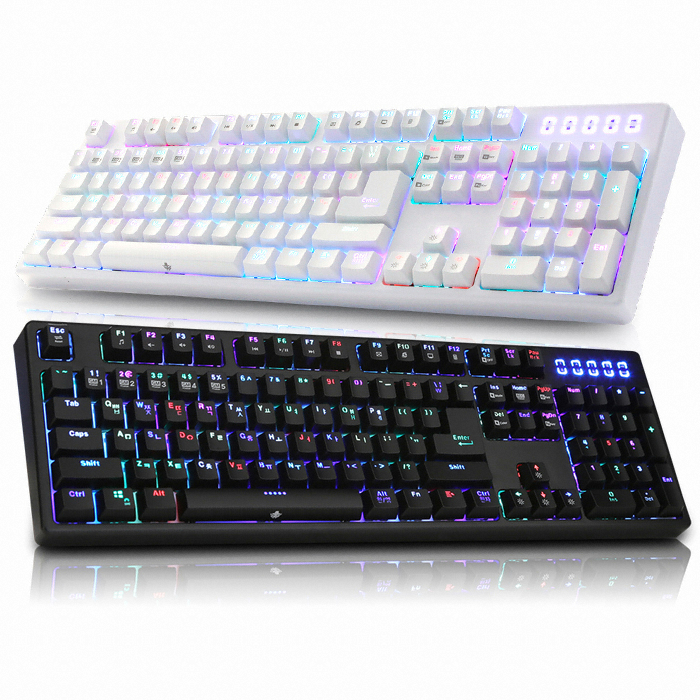 앱코 HACKER K6000 RGB 게이밍 기계식 (블랙, 청축)