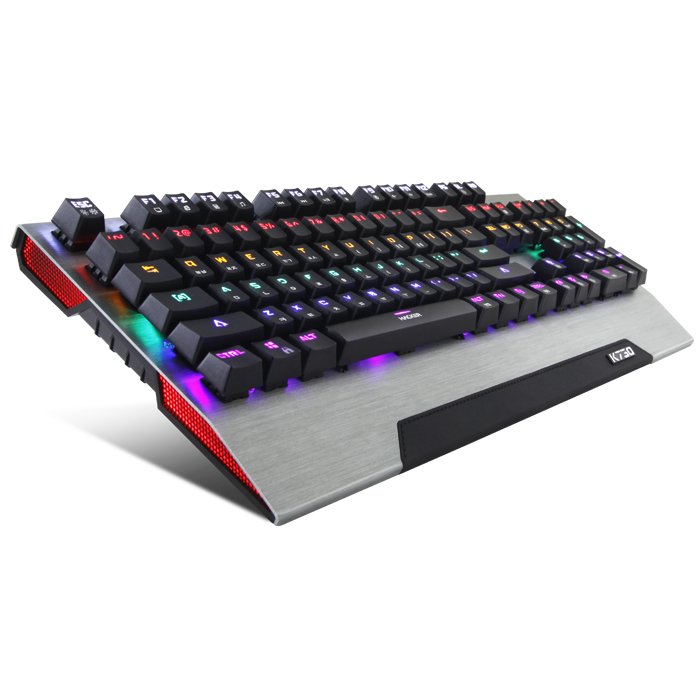 앱코 HACKER K730 레인보우 액션 LED 더블 키캡 (적축)_이미지