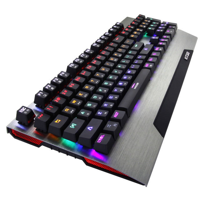 앱코 HACKER K730 레인보우 액션 LED 더블 키캡 (적축)_이미지